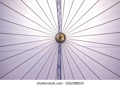 Abstract Detail Of A Plastic Spherical Tent With Metal Lines And Construction