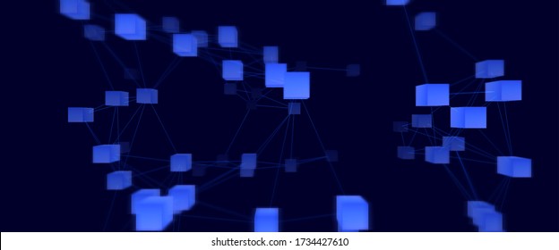 Abstract digital background. Big data visualization. Network connection structure. Scientific data.