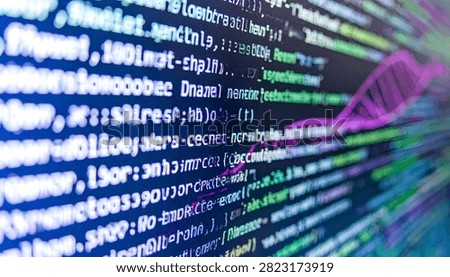 Abstract digital background with lines of code in various colors, representing programming and technology.