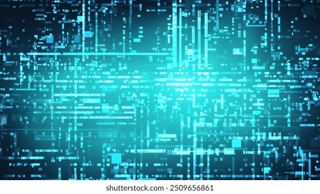 Abstract Digital Technology Background with Flowing Particles