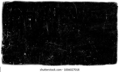 Abstract Dirty Or Aging Film Frame. Dust Particle And Dust Grain Texture Or Dirt Overlay Use Effect For Film Frame With Space For Your Text Or Image And Vintage Grunge Style.