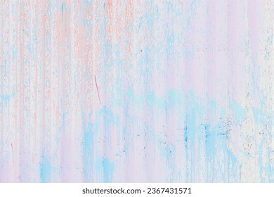 Abstract dirty corrugated metal fence with vertical stripes. Modern background