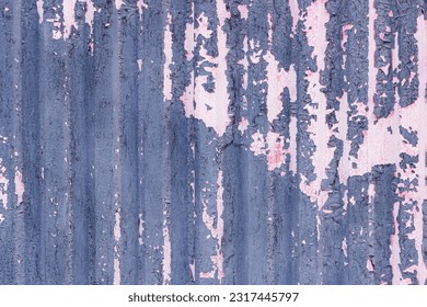Abstract dirty corrugated metal surface, peeling paint, rusty texture, background
