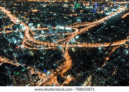 Similar – Foto Bild Die Skyline von Rio de Janeiro bei Nacht. Vom Aussichtspunkt des Zuckerhuts aus.