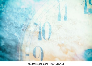 Abstract Double Exposure of Vintage Clock with Grunge Wall Background. - Powered by Shutterstock