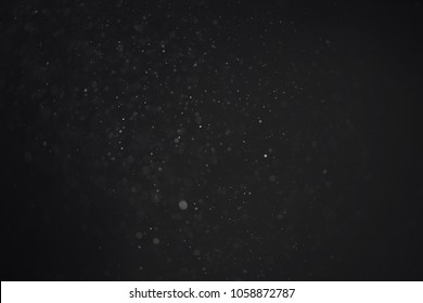 Abstract Dust Particles Over Black Background For Overlay