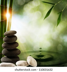 Abstract Eco Backgrounds Bamboo Water Splash Stock Photo 110031632 ...