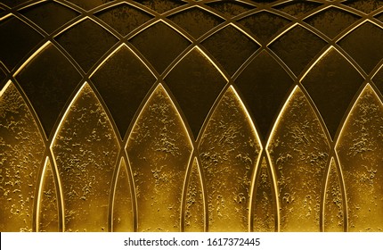 Abstract Elegant Art Deco Geometric Ornamented Gold Textured Background. Trendy Roaring 20s Backdrop Texture.