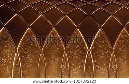 Abstract elegant art deco geometric ornamented brown textured background