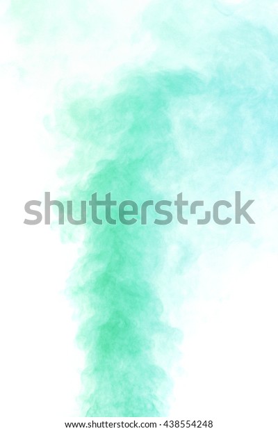 Abstract emerald green water vapor on a white\
background. Texture. Design elements. Abstract art. Steam the\
humidifier. Macro\
shot.