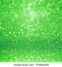 Abstract Emerald And Lime Green Glitter Sparkle Confetti Background Or Party Invite For Happy Birthday Texture, Lucky St Patrick’s Day, Irish Saint Pattys Flyer, Easter, Spring, Christmas Or Wedding