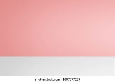 Abstract empty pink background and white base  Scene for advertising  cosmetic ads  showcase  presentation 