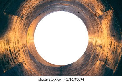 Abstract empty round spiral circular metallic copper metal tunnel with copy space - Powered by Shutterstock