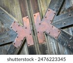 Abstract of entrance door at the Fort Nisqually Living History Museum