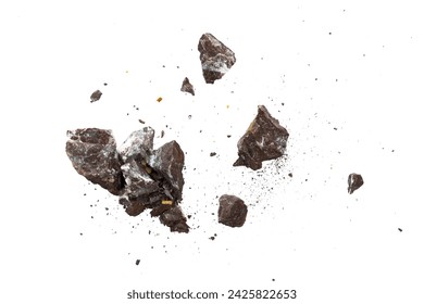 abstract explosion rock with particle isolated