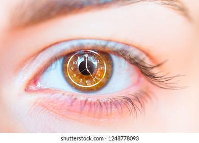 Abstract eye with clock