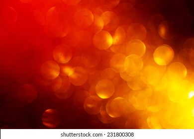 Abstract Festive Background With Red Yellow Blurred Circles.