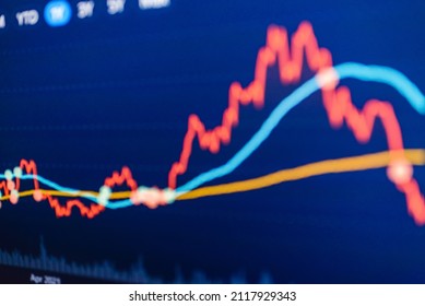 Abstract finance curve blue background Investment, marketing concept.Blurred background.