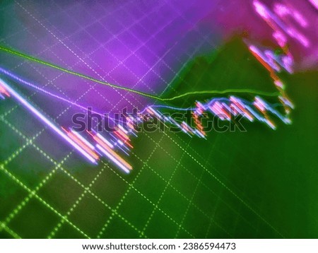 Abstract financial chart with graph and stack of coins in Double exposure style background. Investing and stock market concept gain and profits with faded candlestick charts