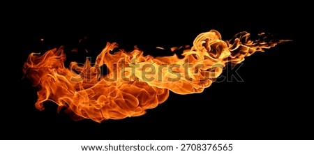 abstract flame isolated black background. concept of effect texture ablaze, graphic design bonfire, blaze at night. burn of fire sizzling, danger explosion