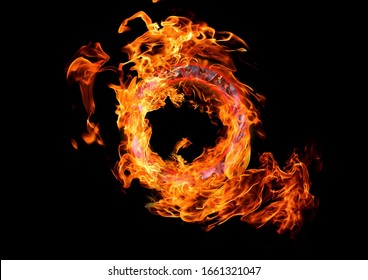 Abstract flame ring floating in the dark - Shutterstock ID 1661321047