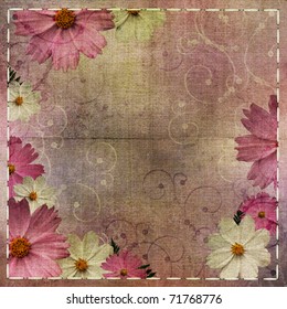 Abstract floral textured background with daisy flower