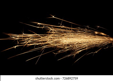 Abstract Flow Of Sparks Isolated On Black