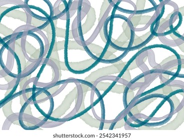 Abstract Flowing Line Pattern Background in Cool Tones.  Abstract pattern with flowing lines in soft blue and green tones. Perfect for  background in web design, stationery, packaging, and textiles.