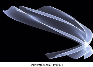 Abstract flowing veil on black background