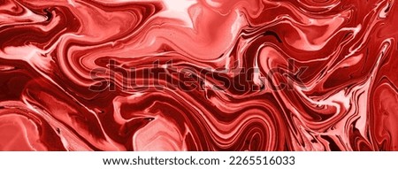 Abstract fluid art background bright red and ruby colors. Liquid marble. Acrylic painting on canvas with wine lines and gradient. Ink backdrop with wavy pattern.