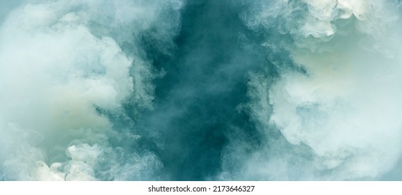 The abstract fog or smoke moves on black background, with White cloudiness, mist, or smog background for your logo wallpaper or web banner. - Shutterstock ID 2173646327