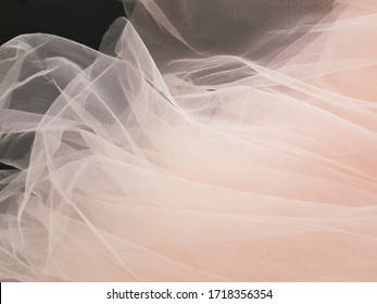 Abstract Folded Pink Blush Soft Tulle Texture