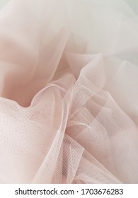 Abstract Folded Powder Pink Tulle Background