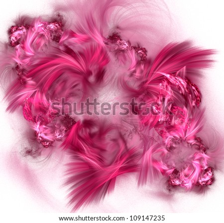 Abstract fractal pattern. Computer generated graphics. Pink palette.