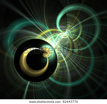 abstract fractal rendering of 2 and 3D circles