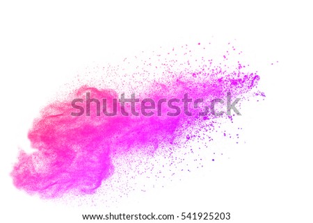 abstract frozen dust explosion multicolored on white background. Stop the movement of colored powder on white background.