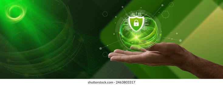 Abstract futuristic background cyber security  concept themed green - Powered by Shutterstock - Get 15% off with code: PIKWIZARD15