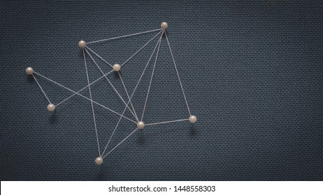 Abstract Geometric Background with Connecting Dots and lines forming Global Network Connection.