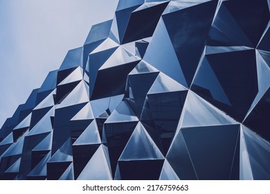 Abstract geometric background with triangles and buildings cells