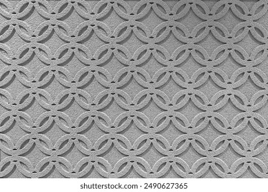 Abstract Geometric Circular 3D Pattern on Concrete Wall