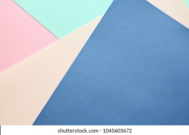 Abstract Geometric Multicolored Watercolor Paper Background In Soft Pastel Trend Colors.