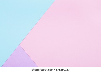 Abstract Geometric Paper Background. Blue And Pink Trendy Colors.