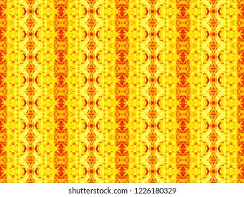 Abstract geometric seamless pattern in a rectangle of yellow, orange and red elements