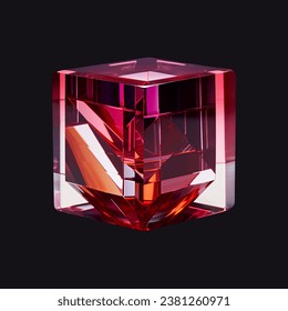 Abstract geometric shapes for use in design. Bright glass cubes in shades of pink will seamlessly blend into modern website and product design. This entire collection will help you apply this element.