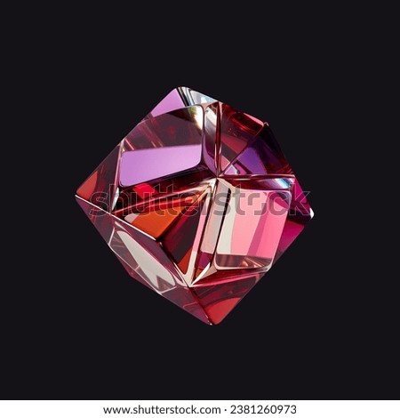 Abstract geometric shapes for use in design. Bright glass cubes in shades of pink will seamlessly blend into modern website and product design. This entire collection will help you apply this element.
