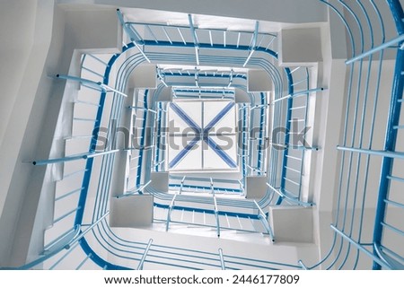 Abstract geometric staircase with cyclic pattern