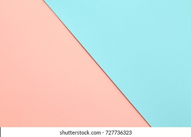 Abstract geometric water color paper background in soft pastel pink and blue trend colors with diagonal line. - Shutterstock ID 727736323