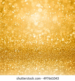 Abstract Glamorous Gold Glitter Sparkle Confetti Background Or Glitzy Glam Luxury Golden Color Party Invite For Birthday, Anniversary, Wedding, New Year’s Eve Or Christmas