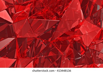 Abstract glass background. 3D render. Polygonal surface
