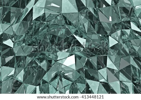 Abstract glass background. 3D render. Polygonal surface